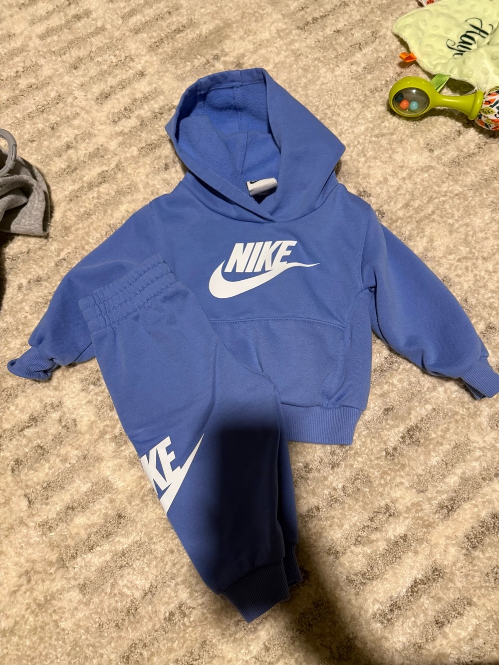 Nike Kids Blue Hoodie & Jogger Set with White Logo